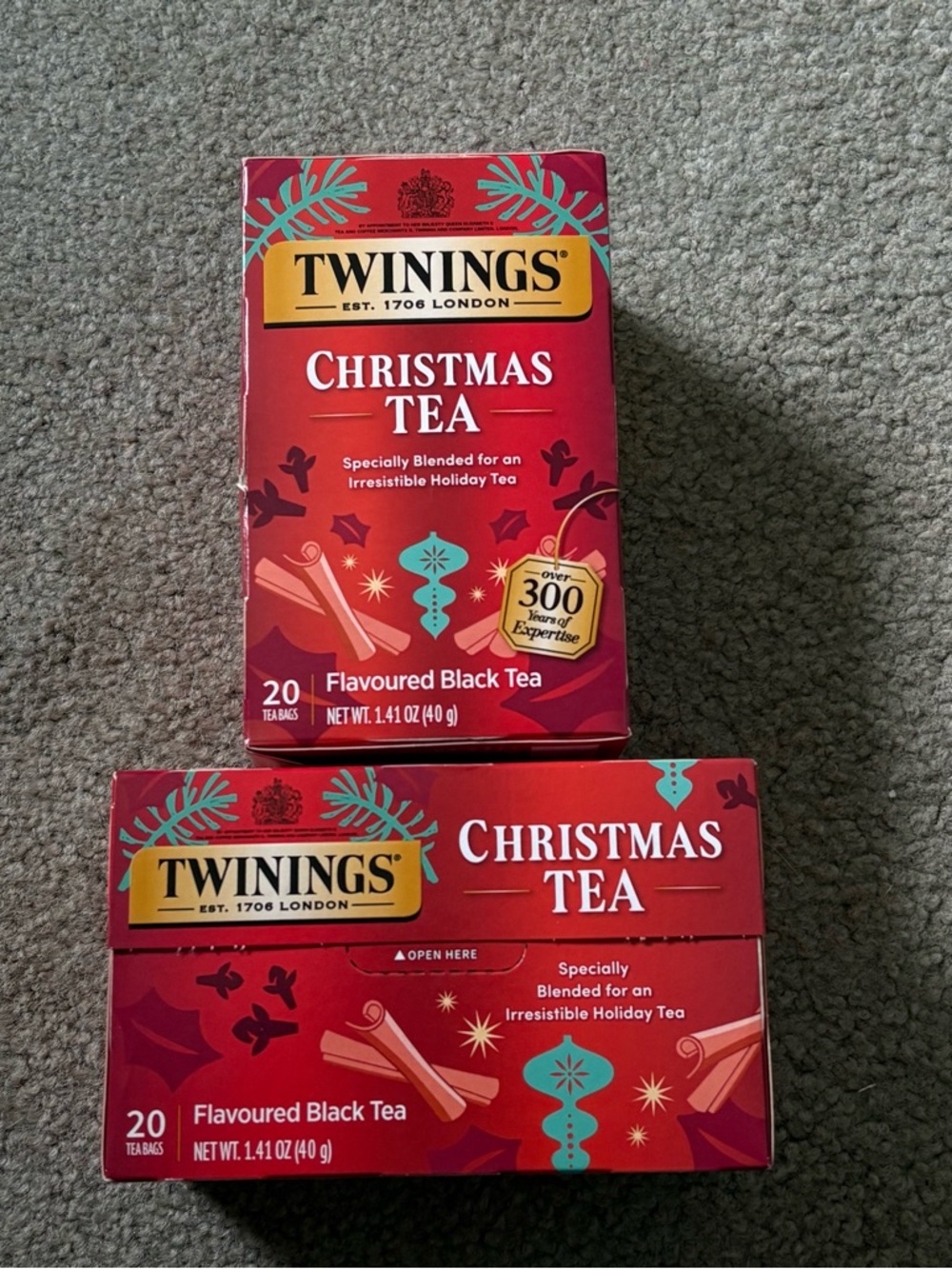 Twinings Christmas Tea Two New Sealed Boxes 40 Bags Total